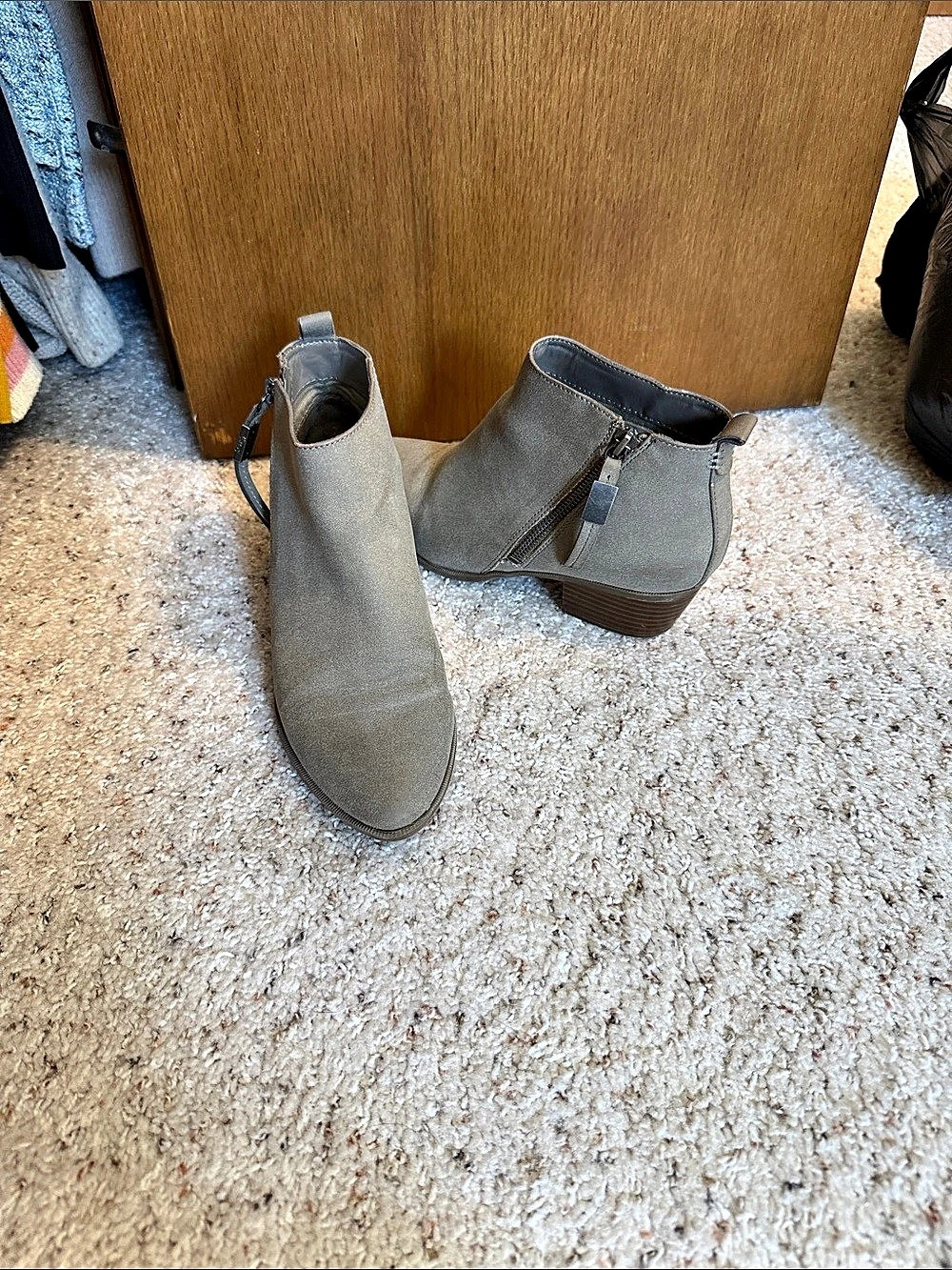 Circus Gray Heeled Ankle Boots